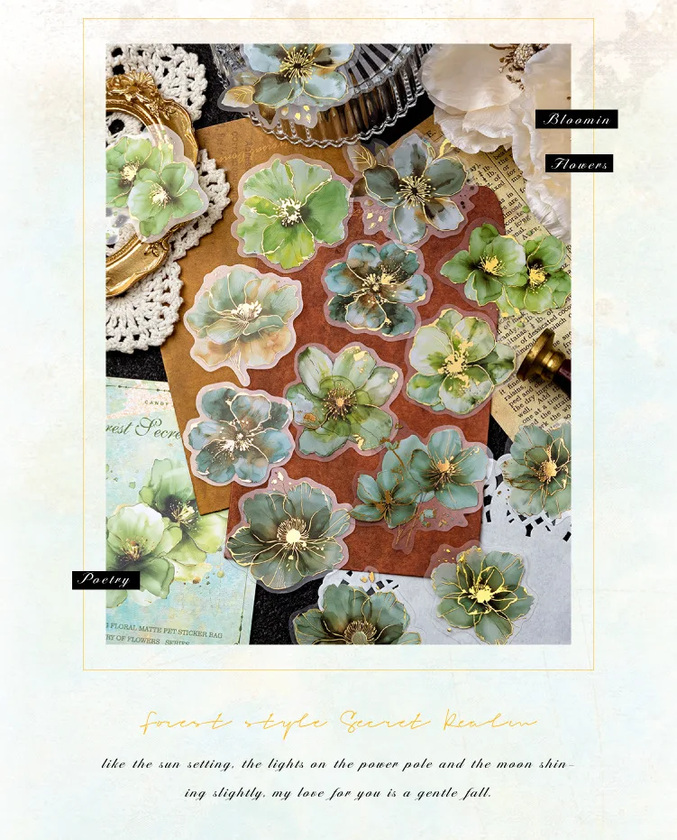 flower poetry series pet stickers flower poetry series pet stickers