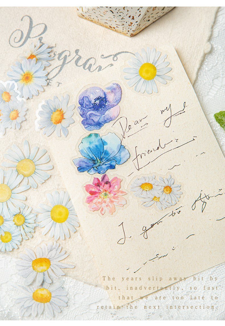 50pcs/pack blooming flowers series pet stickers 50pcs/pack blooming flowers series pet stickers