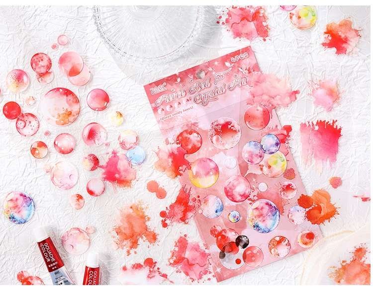 glazed sugar heart series bubble splash pet sticker sheets glazed sugar heart series bubble splash pet sticker sheets