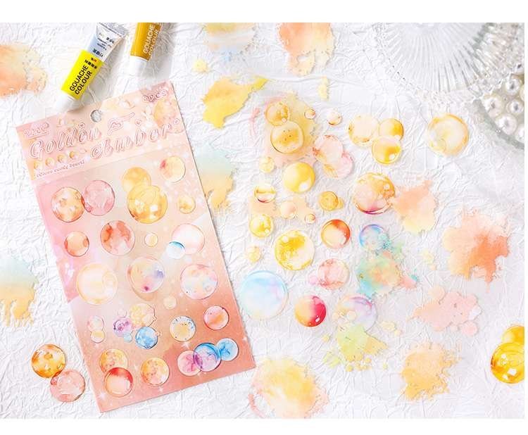glazed sugar heart series bubble splash pet sticker sheets glazed sugar heart series bubble splash pet sticker sheets