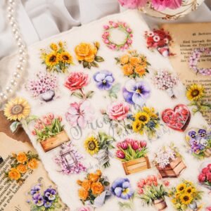 50pcs/pack garden tour series pet stickers
