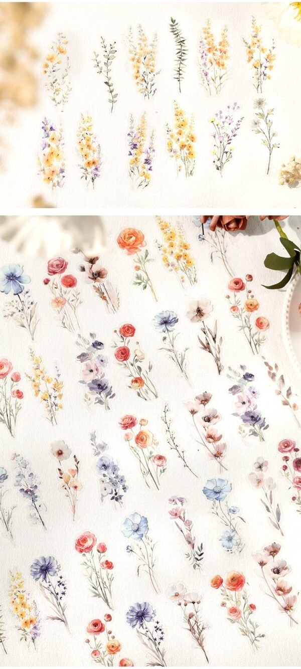 Thoughts of Flower series PET Stickers - FEATHER SHOP
