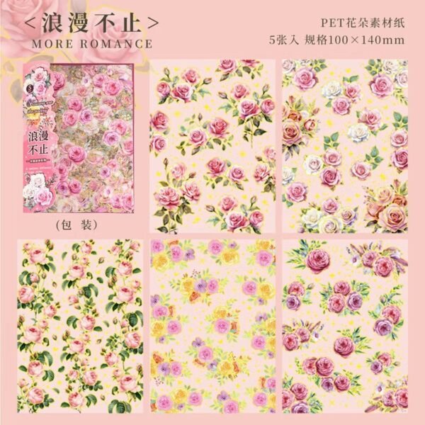 🌷 Flowers are the Poetry Series | Stamping Gold PET Sticker Sheets ...