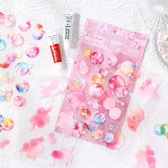 glazed sugar heart series bubble splash pet sticker sheets glazed sugar heart series bubble splash pet sticker sheets