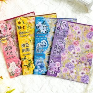 🌷 flowers are the poetry series | stamping gold pet sticker sheets ✨