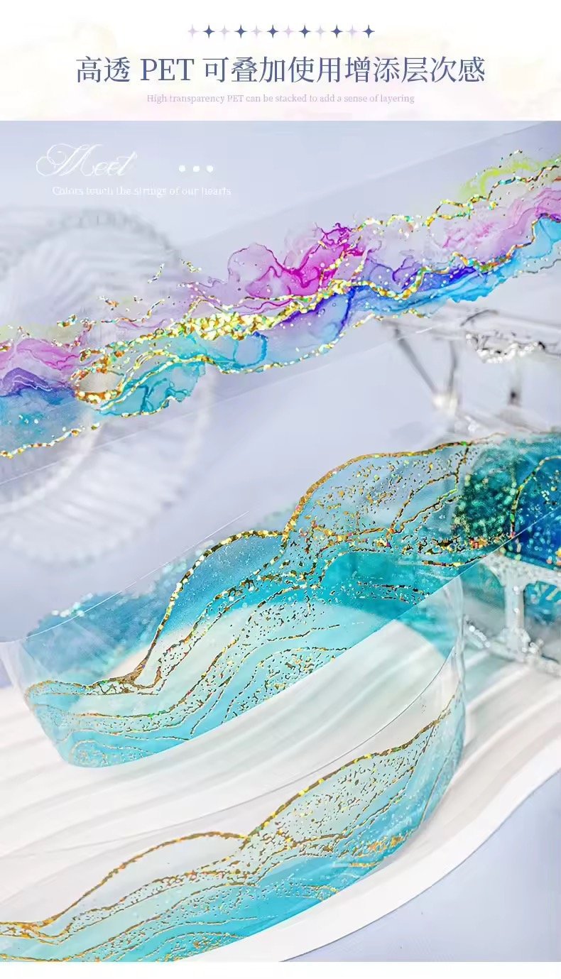 🌟 color paradise series – gold foiled pet washi tape 🌟 🌟 color paradise series – gold foiled pet washi tape 🌟