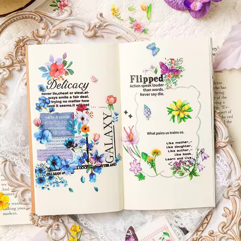 🌸 flowing flower language – pet pre cut stickers 🌸 🌸 flowing flower language – pet pre cut stickers 🌸