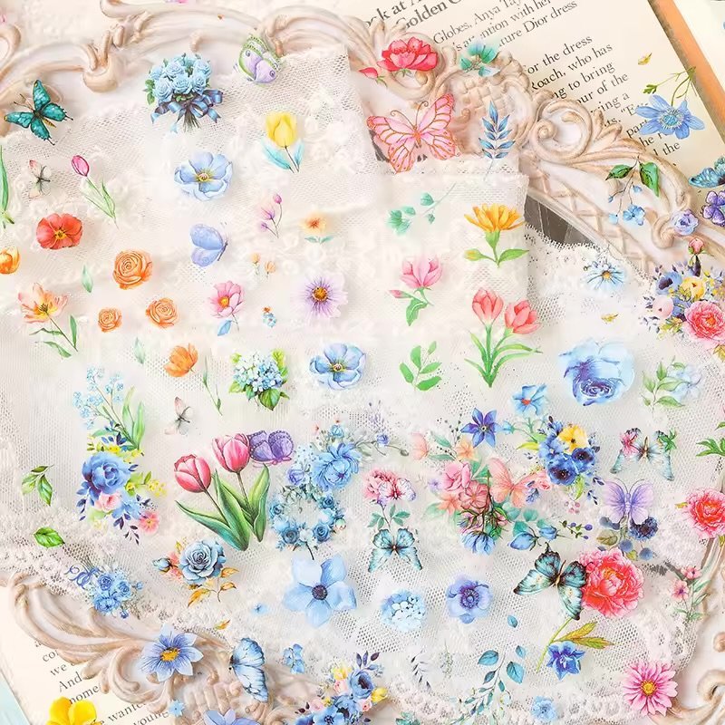 🌸 flowing flower language – pet pre cut stickers 🌸 🌸 flowing flower language – pet pre cut stickers 🌸