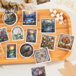 45pcs/pack colorful beauty series mini sticker box