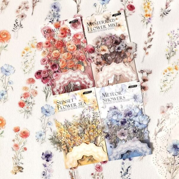 Thoughts of Flower series PET Stickers - FEATHER SHOP