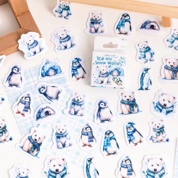 White Penguin Mini Sticker Box - FEATHER SHOP